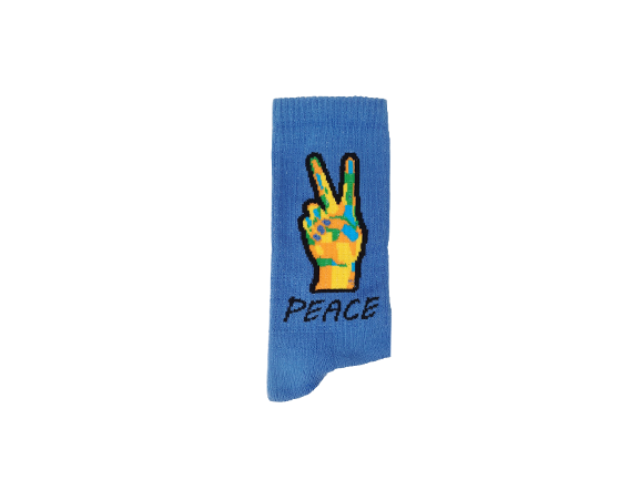 PEACE BLUE SOCKS
